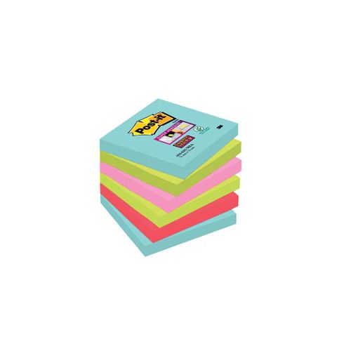 Post-it Post-it Super Sticky notes Miami, 76x76mm, 90vel, 6 blokken