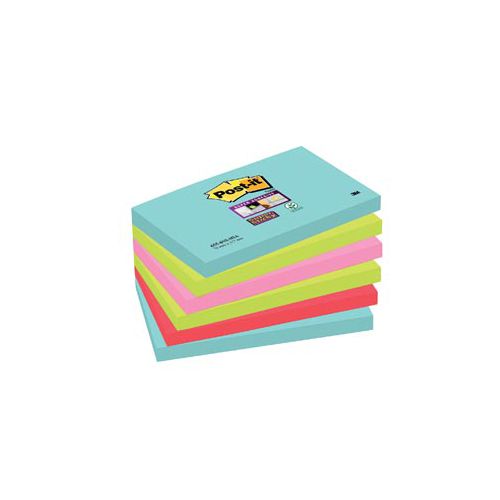 Post-It Super Sticky Post-it Super Sticky notes Cosmic, 90 vel, ft 76 x 127 mm, pak van 6 blokken