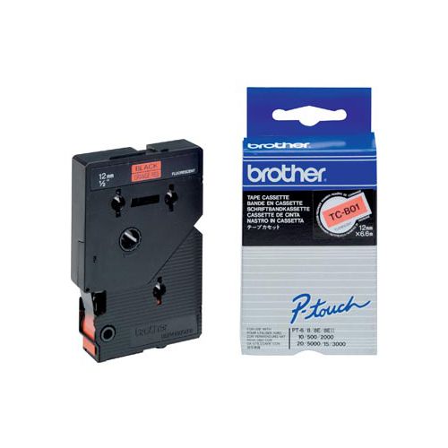 Brother Brother tape P-Touch 12 mm, zwart op fluo oranje