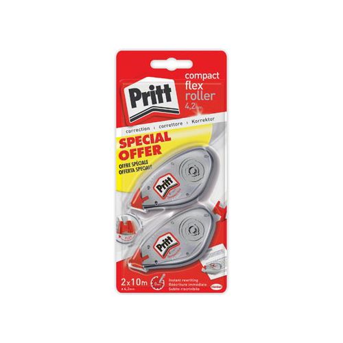 Pritt Pritt correctieroller Compact Flex 4,2 mm x 10 m, blister met 2 stuks