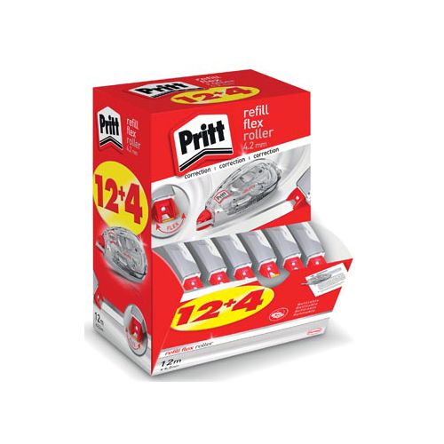 Pritt Pritt correctieroller Refill Flex 4,2 mm x 12 m, doos 12 + 4 gratis