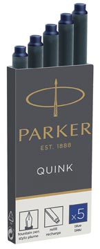Parker Parker Quink inktpatronen permanent blauw, doos met 5 stuks
