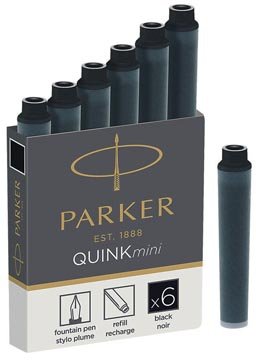 Parker Parker Quink Mini inktpatronen zwart, doos met 6 stuks