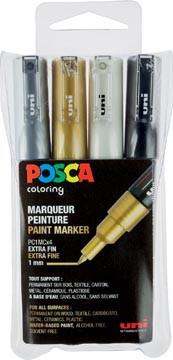 Posca Posca paintmarker PC-1MC etui 4st in assorti