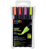 Posca Posca paintmarker PC-5M, etui 4st in assorti fluo kleuren