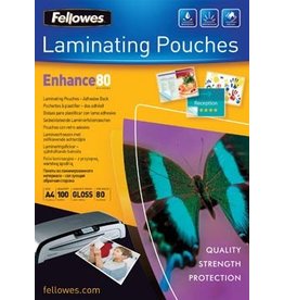 Fellowes lamineerhoes Enhance80 zelfklevend ft A4, 160 micron (2 x 80 micron), pak van 100 stuks