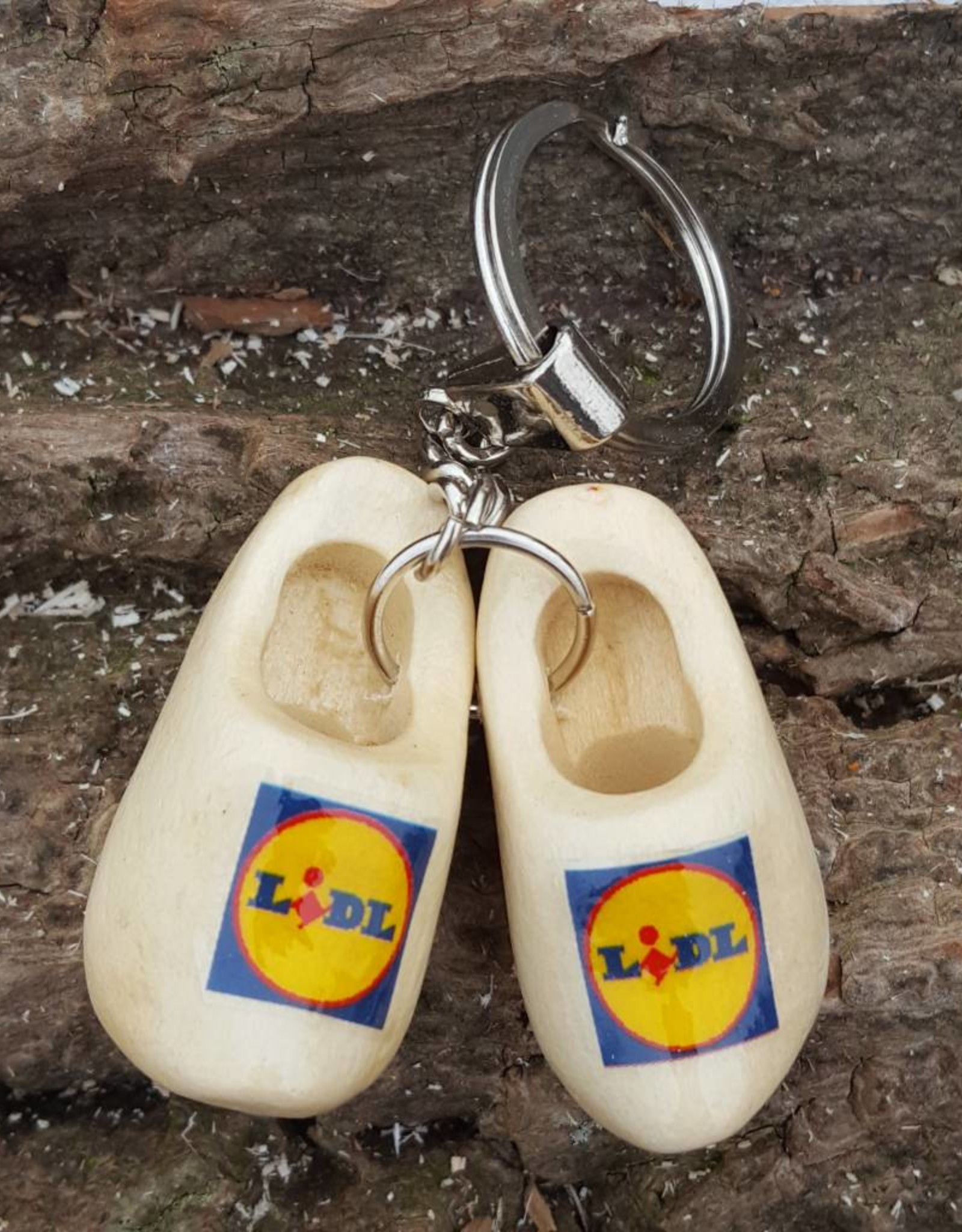 woodenshoe pair keyhanger with logo or text