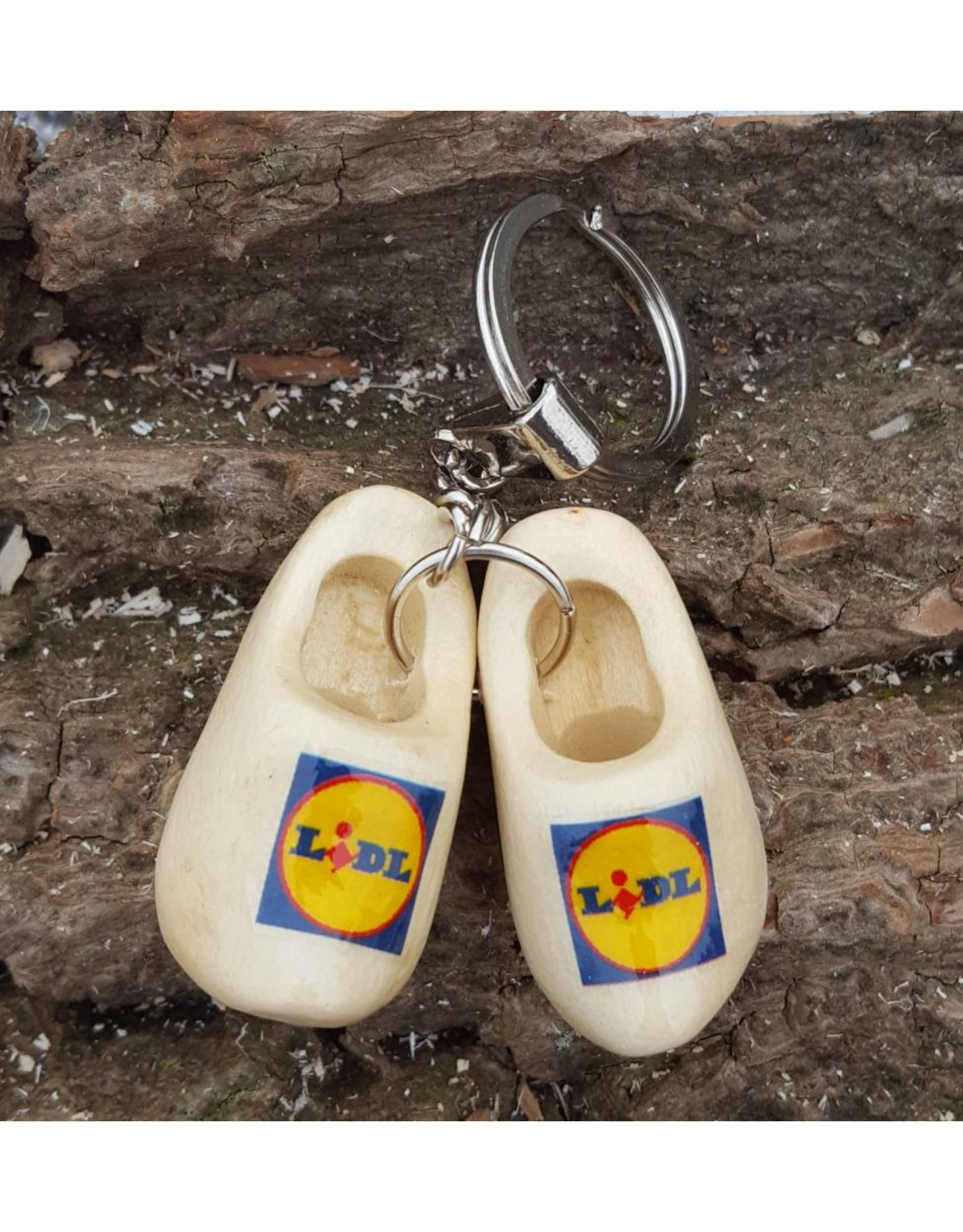 woodenshoe pair keyhanger with logo or text