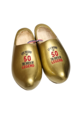 Wilhelmus Golden woodenshoes with personal text or logo