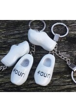Clog key rings with image or text (clog color: yellow, white or clear)