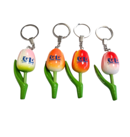 Tulip keychain with your text or logo - colors in mix