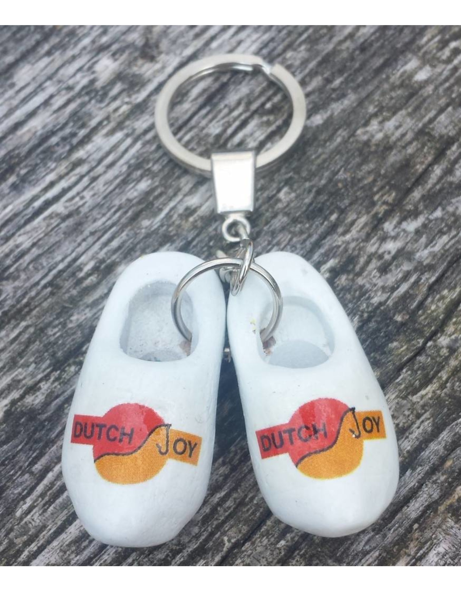 woodenshoe pair keyhanger WHITE with logo or text