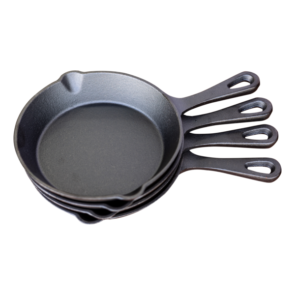 Keij Cast Iron Gietijzeren pan - Skillet - set 4 stuks - 16cm - preseasoned