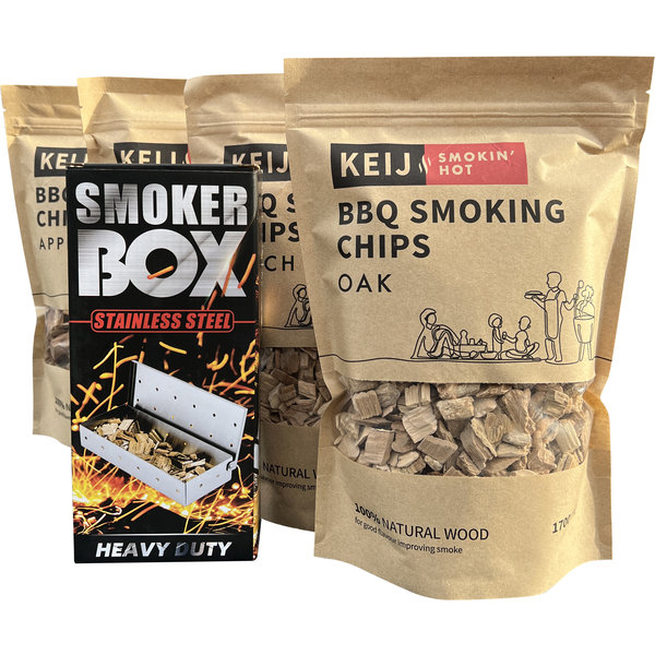 Keij Smokin' Hot Voordeelpakket Smokerbox met rookhout Chips