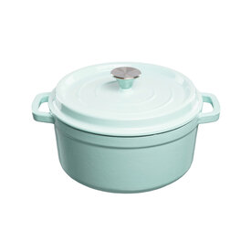 Grand Feu Grand Feu - Geëmailleerde gietijzeren braadpan - 4,7 ltr. licht blauw