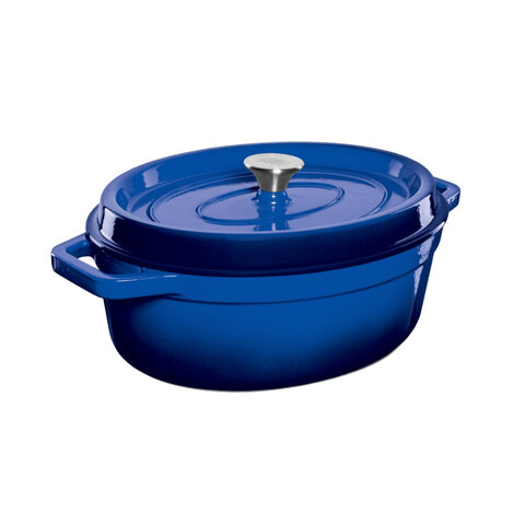 Grand Feu - Geëmailleerd gietijzeren braadpan - ovaal - 5,6 l -  blauw