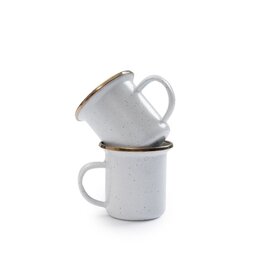 Barebones Barebones - Espresso kopjes - Geëmailleerd - Eggshell - 2 stuks