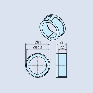 Becker Reducing ring Ø 50 mm to Ø 63 mm - R series motors