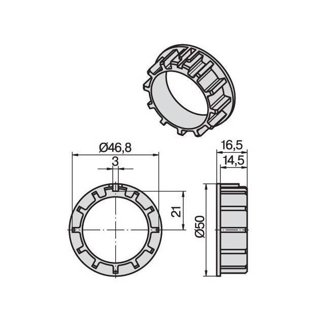 Becker Adapterring Ø 40 mm auf Ø 50 mm - Motoren der Serie P