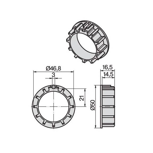 Becker Verloopring Ø 40 mm naar Ø 50 mm - P serie motoren