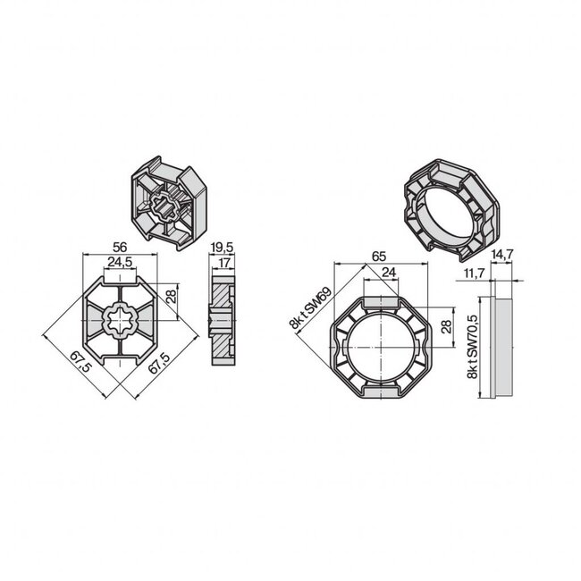 Becker Adaption kit 8k70 - R series motors