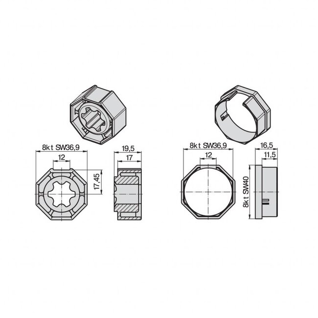 Becker Adaptieset 8k40 - P serie motoren