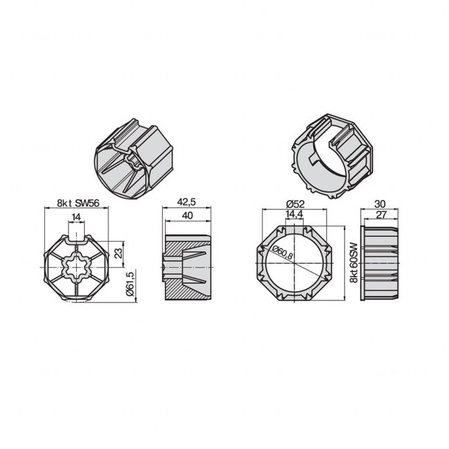 Becker Adaption kit 8k60 - R series motors