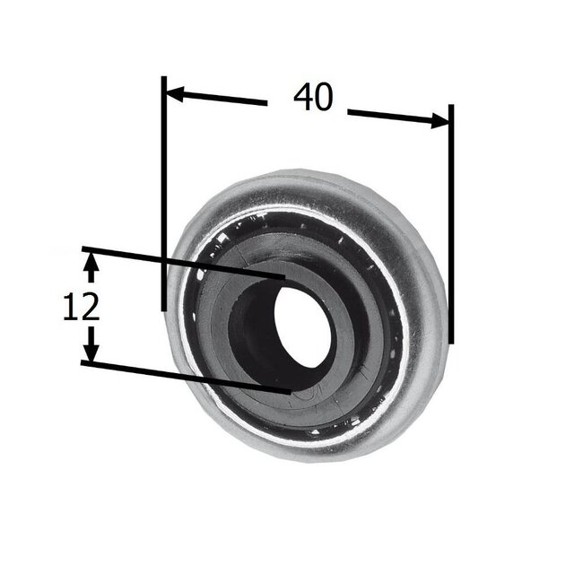 Selve Lager aus Stahl Ø 40 mm mit Kunststoff-Innenring