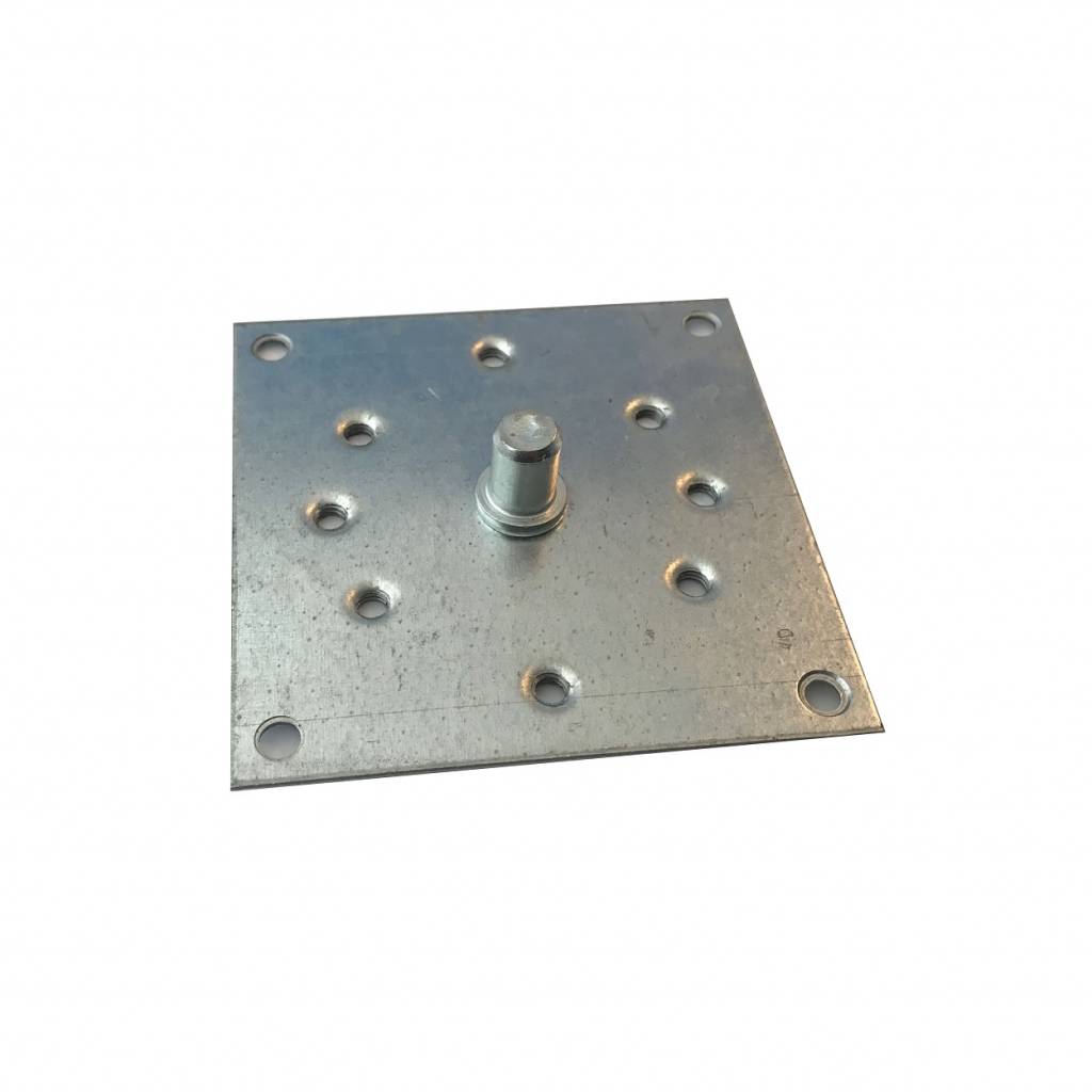 Selve Stalen bevestigingsplaat 100x100 mm met as Ø 12 mm