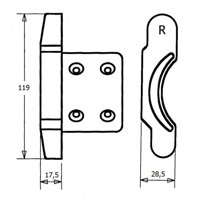 Huismerk Hermes 46 end lugs - braking plastic