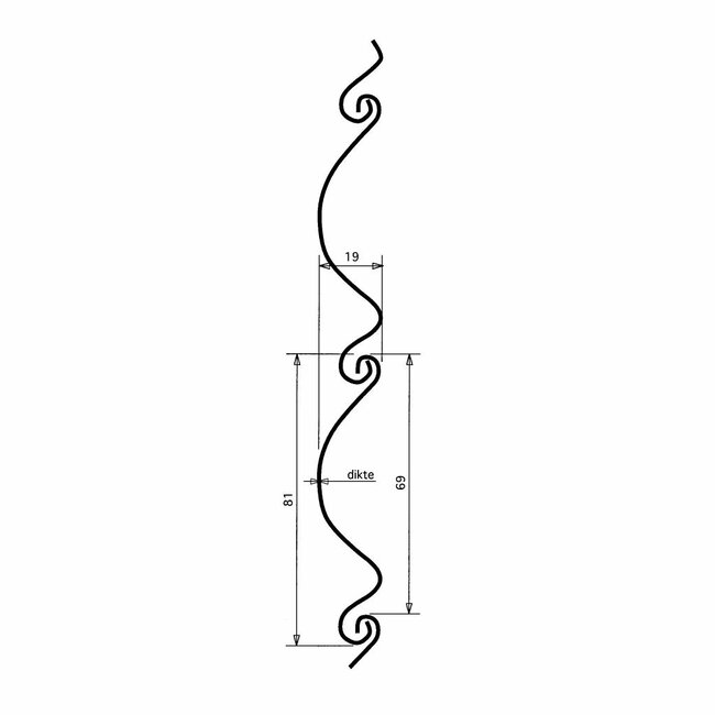 Huismerk Hermes 44 Aufhängeband - Atas-Stahl