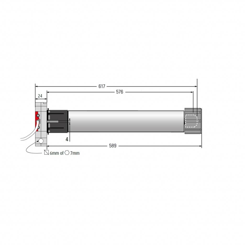 Simu T5 DMI tubular motor emergency hand control - Rolluikonderdelen.nl