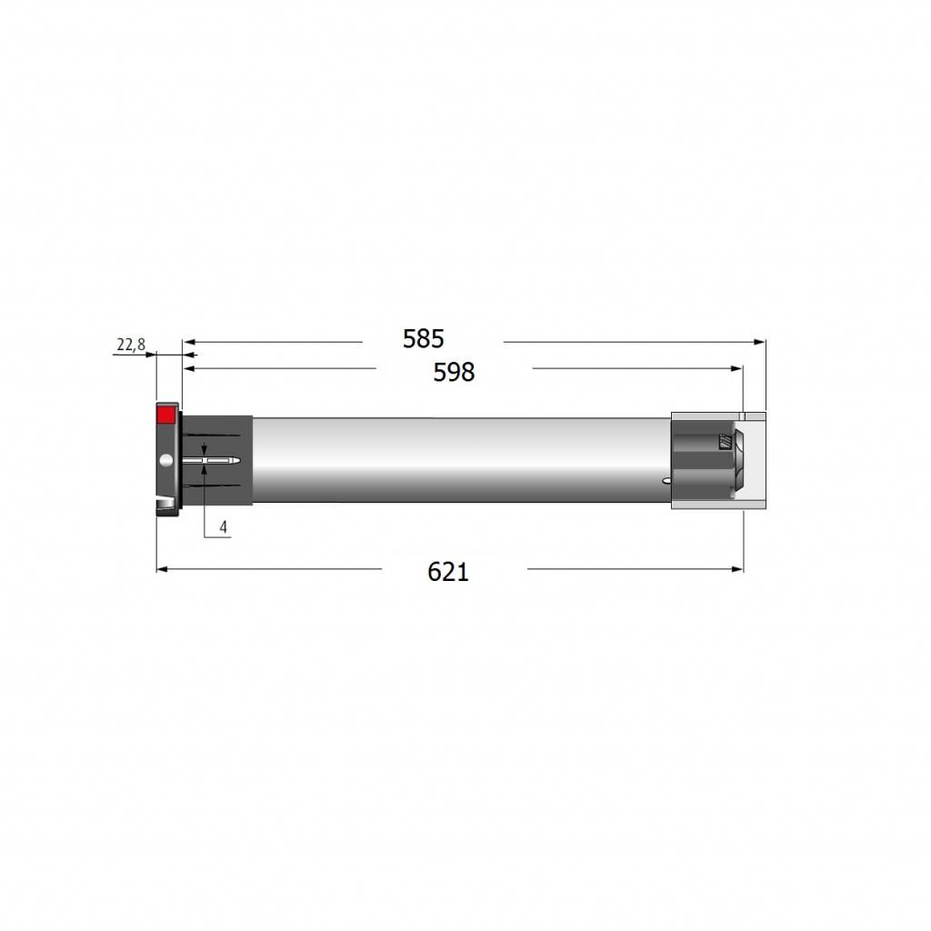 Simu T5 12 of 24 Volt DC gelijkstroom buismotor, foto 3 van 5