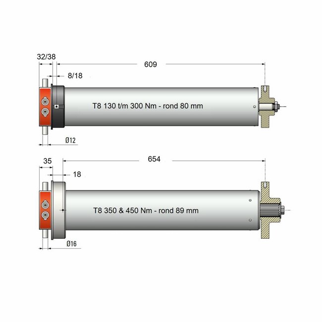 Simu T8 shutter motor