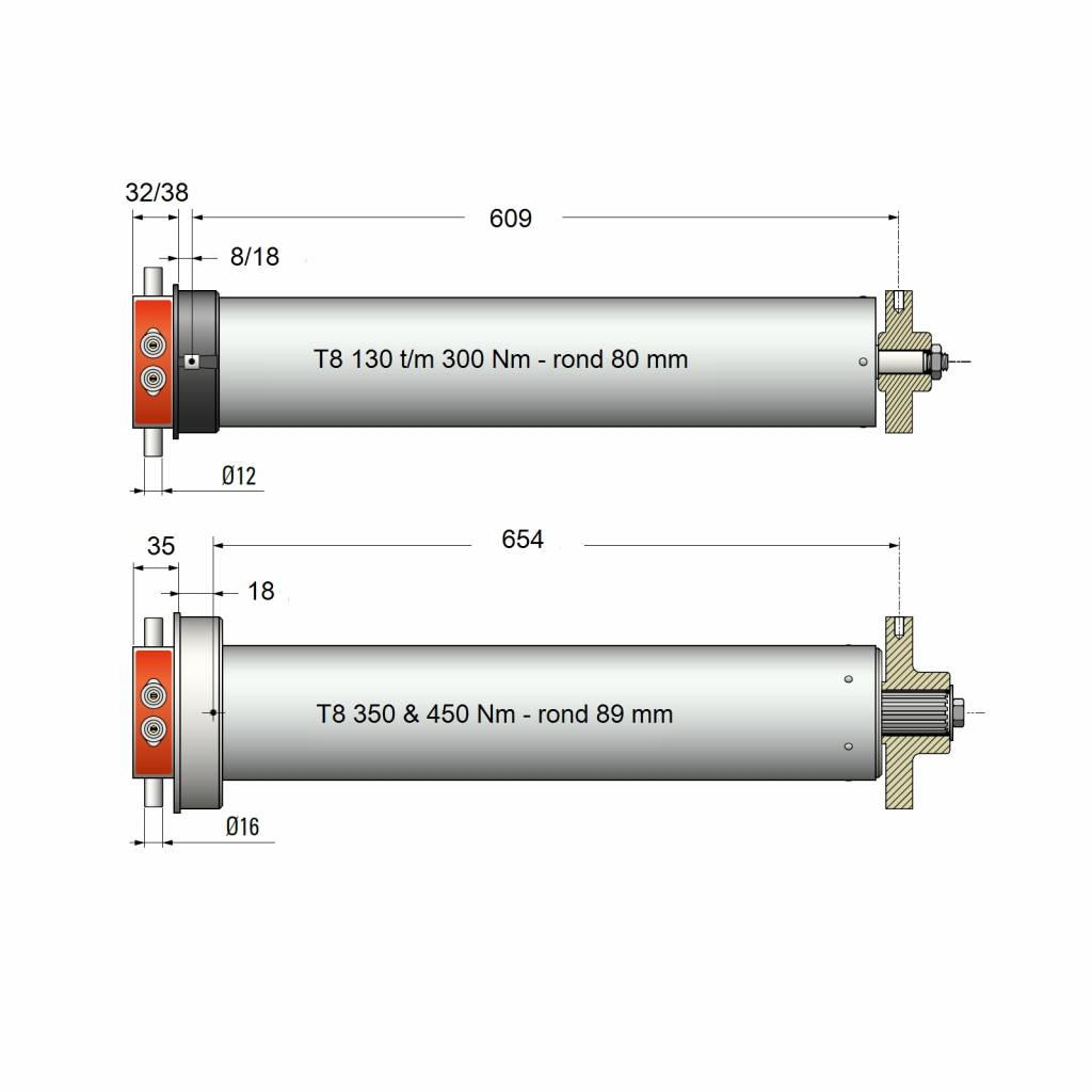 Simu T8 rolluikmotor / buismotor Simu