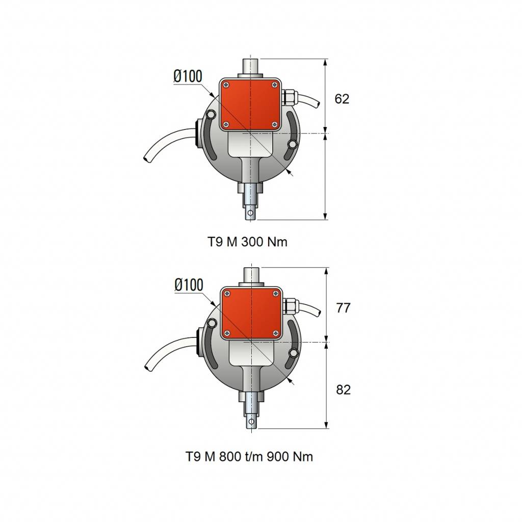 Simu T9 M buismotor 400 Volt / 3 fase met noodhandbediening, foto 3 van 3
