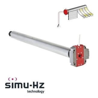 Simu T6 DMI tubular motor with emergency hand control and integrated receiver