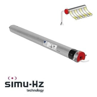 Simu T6 E SP Hz tubular motor with integrated receiver and fabric stretch compensation