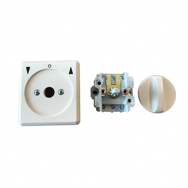 Geba Surface-mounted rotary switch KNA 2T/2 - double-pole - cream/white