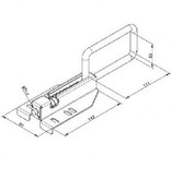 Huismerk Schuifgrendel overheaddeur slag 72 mm,  smalle basis