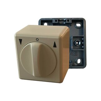 Geba Aufputz-Drehschalter + Grundplatte - einpolig - creme/weiß