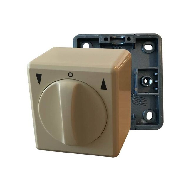 Geba Surface-mounted rotary switch KNA 2T/1 + baseplate - single-pole - cream/white