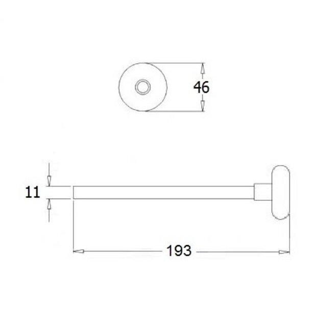 Huismerk Roue longue, axe Ø 11 mm, longueur 193 mm