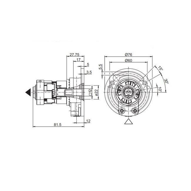 Geiger Windrad 1:3 Geiger 8 Seite 40, Wellenloch Vierkant 6 mm, mit Freilauf