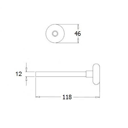 Huismerk Loopwiel kort, as Ø 12 mm, lengte 118 mm, foto 2 van 2