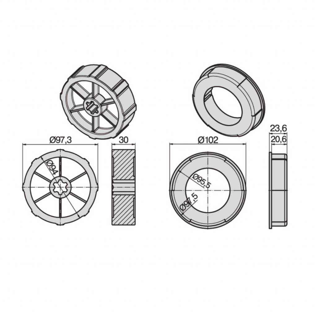 Becker Adaptieset Ø 102 x 2 - L serie motoren