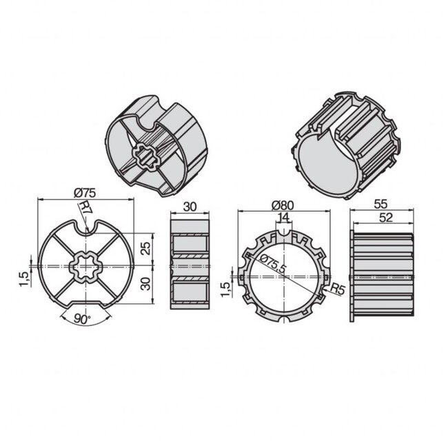 Becker Adaption set Ø 78 - L series motors