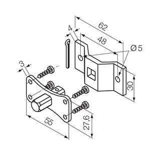 Nice Motor support M square pin 10 mm