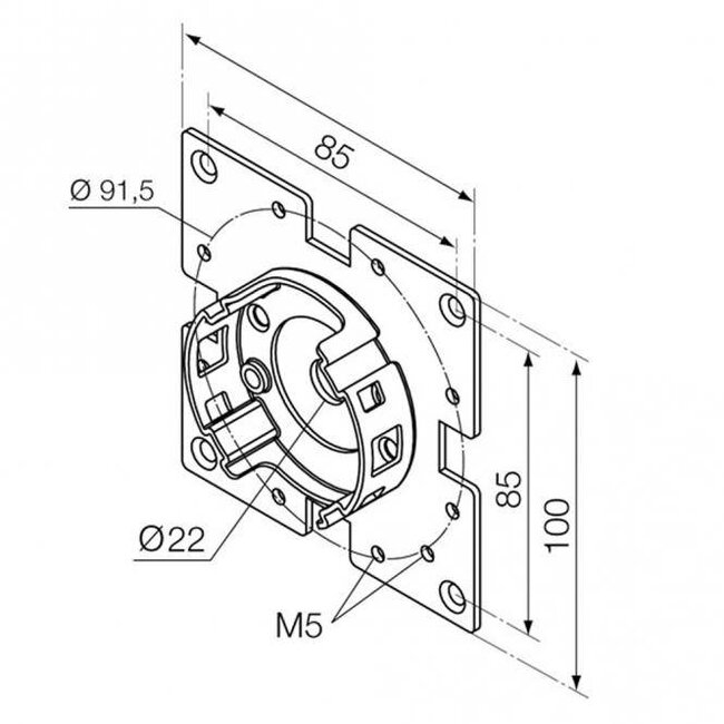 Nice Motor support M compact with flange 100x100