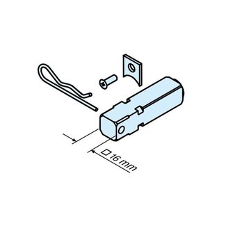 Becker Connecting element L 2 square 16 mm - L series motors